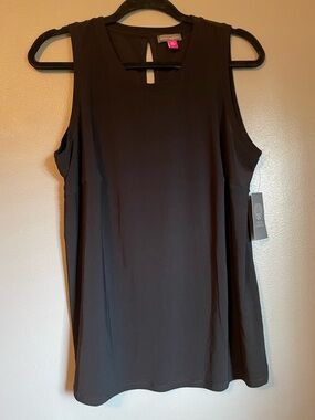 NWT Vince Camuto Sz 1X Women’s Black Sleeveless Scoop neck Blouse Top Ret $59!